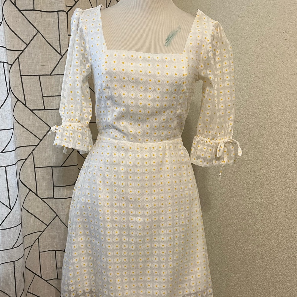 White sunflower dress